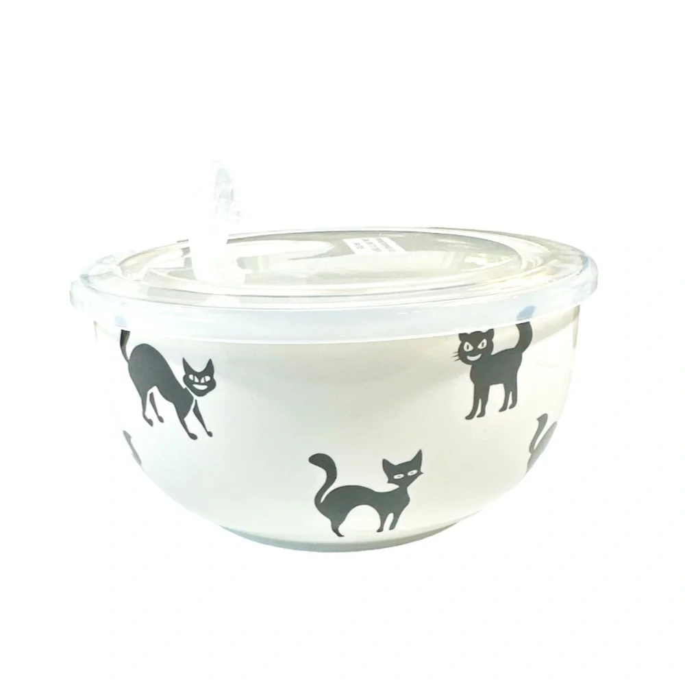 NEW BLACK CAT HALLOWEEN Design Container w/Vented Lid and Numbered Dial